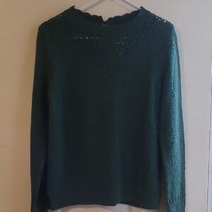 Fat Face Dark Green Women's Turtleneck Sweater